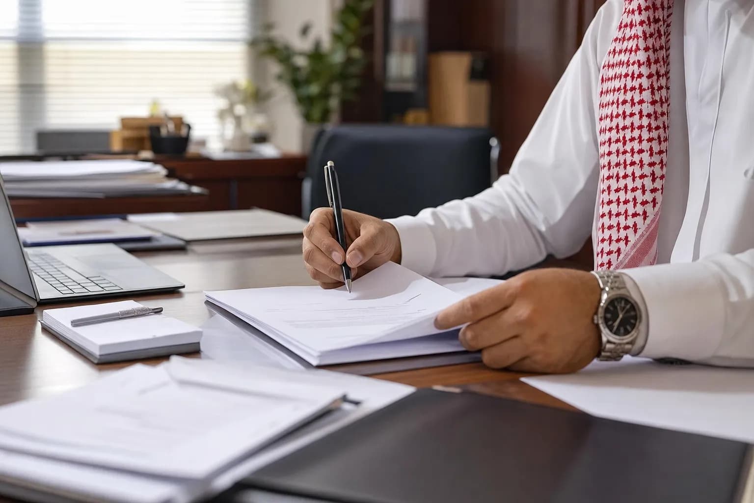 لقطة قريبة من عمل الثميري للمحاماة